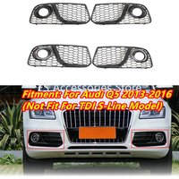For Audi Q5 8R 2013 2014 2015 2016 Pair Fog Light Lamp Cover HONEYCOMB HEX Front Grille Grill 8R0807681M 8R0807682M