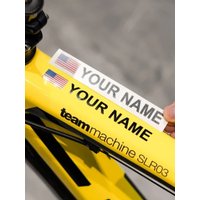 AliExpress MOTUC 3PCS Custom Flag & Name Bicycle Frame Stickers Waterproof High-quality for MTB Bike Top Tube Helmet Motorcycle Vinyl Decals