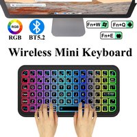 KEBIDUMEI Bluetooth5.2 Keyboard Rechargeable Wireless Mini Keyboard RGB Backlit Ultra-thin Mute Keyboard For Windows Android IOS