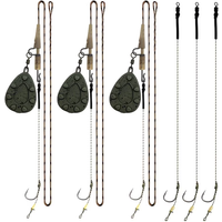 YOTO Carp Fishing Pre-Tied Hair Rig Set, Leadcore Leader with 3pcs Hair Rig And Fishing Sinker 56G/71G/85G/99G/113G/128G