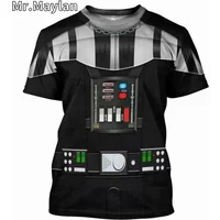 Darth Vader Theme 3D Print Sports Quick-dry Breathable T-shirt Men Cosplay Street Casual Fashion Short Sleeve Clothes Top Summer