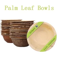10/25Pcs 6Inch Palm Leaf Bowls Biodegradable Dessert Bowl Eco Friendly Soup Bowl Disposable Bowls For Dinner Party Birthday