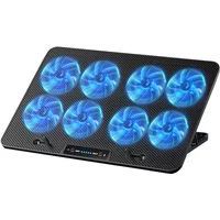 Laptop Cooling Pad with 8 Fans Dual USB Port Foldable Laptop Cooler Base Notebook Stand Adjustable Speed For Heat Dissipation