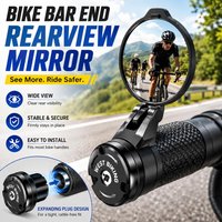 Bike Rearview Mirror Universal Adjustable Convex Mirrors Rotate Handlebar End Mirror MTB Road Bike Accessories