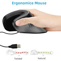 Ergonomic Wired 7200 DPI Vertical Mouse Silent Wrist Healthy Mice Mause for Laptop Computer Office Work Gaming