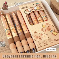 4 Pieces Kawaii Capybara Erasable Gel Pens Quick-Drying Smooth Writing Aesthetic Neutral Pens Cute Student Daily Writing