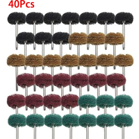 40 Pack 1 inch Abrasive Wheel Buffing Polishing Wheel Set for Rotary Tool - with 1/8" Shank (25mm)