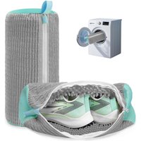 Durable Fluffy Fiber Shoe Wash Bag with Zipper - 360° Surround Cleaning for Sneakers/Casual Shoes, Reusable Laundry Bag