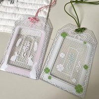 /KQM/PVC Card Holder Pink Photo Frame Green Clover Photocard Sleeves Kpop Idol Card Clip Creative Gift