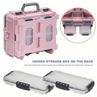 Universal Fishing Tackle Box Removal Inside Design for Fishing Gifts (Pink)