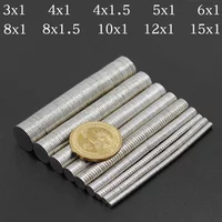 N35 Super Powerful Neodymium Magnet Round Magnets NdfeB Strong Permanent Magnetic imanes Refrigerator Magnets 4/5/6/8/10/12/15X1