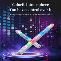 Wireless RGB LED Motion Sensor Light Bar Rechargeable Magnetic USB-C Night Light with 5 Modes Closet Cabinet Gaming Atmosphere