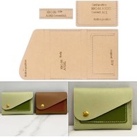 1set DIY quilting kraft paper template, design mold for manual cutting & sewing of leather simple coin purse& hand-held card bag