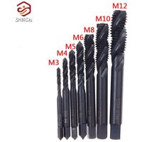7PCS HSS Machine Screw Thread Metric Plug Tap Drill Set M3 M4 M5 M6 M8 M10 M12