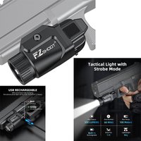 EZshoot 500 Lumen Pistolenlicht, wiederaufladbare kompakte Mini-LED-Taschenlampe mit Stroboskopmodus für Pistolen mit Picatinny- und GL-Schienen