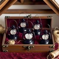 Collectible miniatures, retro kerosene lamp dollhouse accessories - antique realistic flameless plastic lampshade, suitable for