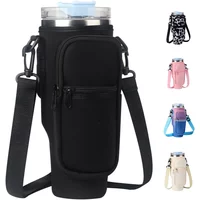Leeseph Water Bottle Carrier Bag for Stanley 40oz Tumbler with Handle Water Bottle Pouch with Adjustable Shoulder Strap