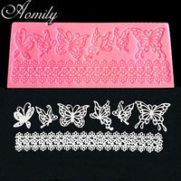 Aomily Wedding Cake Silicone Beautiful Flower Lace Fondant Mold Mousse Sugar Craft Icing Mat Pad Pastry Cake Decorating Tools