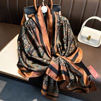 Luxury Brand Silk Scarves Women Fashion Print 180X90CM Long Scarf Popular Silk Headscarf Lady Sunscreen Beach Quality Shawl