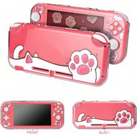 Hard PC Clear Anti-Shock Split Cover Cat-Pad Pattern Joycon Protective Case for Nintendo Switch Lite Console Shell Accessories
