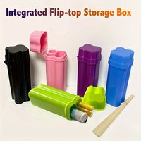 Multi Tobacco Storage Box Lighter Organizer Smoking Accessory PVC Material Separate Compartments Lidded Lighter Holder 1PCS