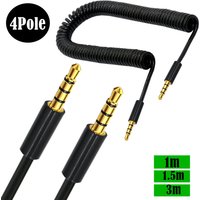 Rallonge Jack 3.5mm 4 3 Pole TRRS to TRRS Male to Female Headphone Stereo Audio AUX Spring Coiled Spiral Cable
