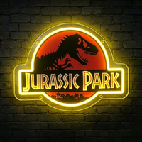 Dinosaur Neon Sign Movie Neon Light LED Dimmable for Jurassic Prehistoric Park Bedroom Man Cave Decor Birthday Gifts for Kids