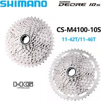 AliExpress Shimano Deore M4100 10Speed Cassette CS-M4100 10S 10V MTB Mountain Bicycle Freewheel 11-42T 11-46T HYPERGLIDE Cassette Bike Part