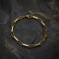 Chic Rectangula Stainless Steel Long Square Box Chain Bracelet for Women Girl Anklet Link Foot Wrist Geometric Jewelry wholesa