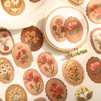 45 Sheets/Bag Floral Theme Envelope Sealing Boxed Stickers for DIY Scrapbook Background Phone Case Notebook Decoration Craft