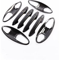 Glossy Black Carbon Fiber Chrome Car Side Door Handle Cover Sticker for Honda Fit Jazz 2014-2020 Styling Accessories