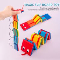 Funny Children's Wooden Educational Color Cognitive Toy Flipping Visual Error Toy Magic Show Flipping Building Blocks Party Gift