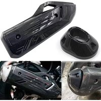 Motorcycle Exhaust Pipe Carbon Fiber Heat Shield Cap Anti-Scalding Shell Guard Tail Cover For Honda PCX160 2021-2025