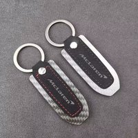 Carbon Fibre Key Ring Sport Car Keychain Gift With Emblem For Mclaren 720S GT 570 600LT 540C P1 Alcantara Auto Accessories