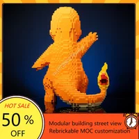 4015PCS Custom MOC Life-Sized Sculpture Series Fire Lizard Mega Figure DIY Creative Education Assembly Puzzle birthday Toy Gifts