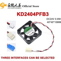 For SUNON 4010 40*40*10MM KD2404PFB3 DC24V 0.9W Alarm Signal Cooling Fan Cooler 2Wires/3Wires/Blue Plug