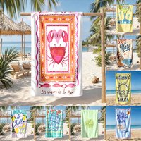 1pc Assorted Summer Coastal Beach Towels: Vibrant Pool & Beach Essential Prints Perfect choice for beach vacation party gifts