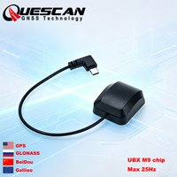 QUESCAN UBX M9 External USB Type-C GPS GNSS Antenna Receiver Android USB-C GPS Galileo GLONASS BeiDou QZSS Native USB NMEA RTCM