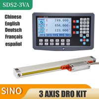 SINO SDS2-3VA 3 Achsen LCD Digital Anzeige DRO Kit Und 3 Stück KA-300 Glas Lineare Skala Encoder Für Drehmaschine Schleifer millilling