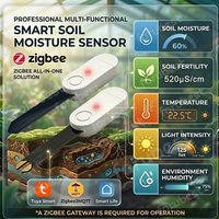 Zigbee Smart Soil Moisture Sensor Fertility Temperature Humidity Light Detector for Tuya Smart Life Home Assistant Zigbee2MQTT