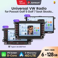 Radio samochodowe Junsun do Vw Volkswagen Passat B6 B7 T5 Tiguan Touran Golf Polo CarPlay Android Auto FM RDS DSP BT GPS Navi SWC HD IPS Ekran Dotykowy Plug & Play Odtwarzacz Multimedialny Zestaw