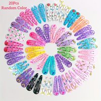 20Piece Pack Vibrant alloy hair clip - Cute FashionBBClip With playful prints(Strawberry、Flowers、Love、Unicorn)- Colorful h