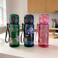 400ML Cartoon Capybara Water Bottle Portable Safety Lock Cute Straw Cup Kids Leak-proof Drinking Jug For Outdoor Camping Travel