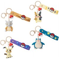 Pokemon Anime Figures Snorlax Mimikyu Cubone Keychain Car Key School Bag Backpack Decoration Desktop Decoration Toy Gift
