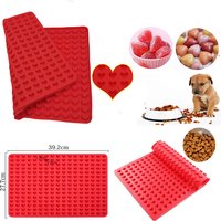 255 Love Hole Silicone Mold Dog Food Dissolved Bean Chocolate Candy Baking Mold Microwave Oven Baking Pad Kitchen Drainage Pad