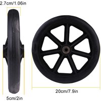 2pack/lot Durable And Reliable Heavy Duty Wheelchair Front Wheel With Bearing Solid Tire Flexible black