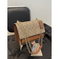 Luxury Inspired Vintage Color Block Flap Bag, Convertible Chain Strap Multi-way Wear Shoulder Crossbody Purse