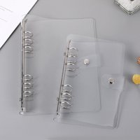 Przezroczysty plastikowy segregator A5/A6 z kółkami, segregator na luźne kartki, planer, organizer, artykuły szkolne i biurowe, brokatowe artykuły