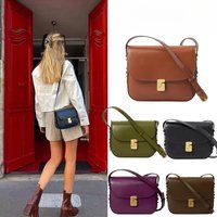 Tofu Bag French niche woman Bag Head Layer cuir de vache petit sac carré Premium sensation une épaule sac à bandoulière oblique