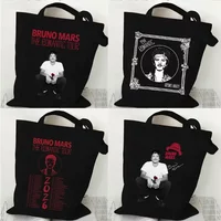 Bruno Mars The Romantic Tour 2026 Graphic Canvas Bag Shopping Tote Bag Shopper Bag for Fans